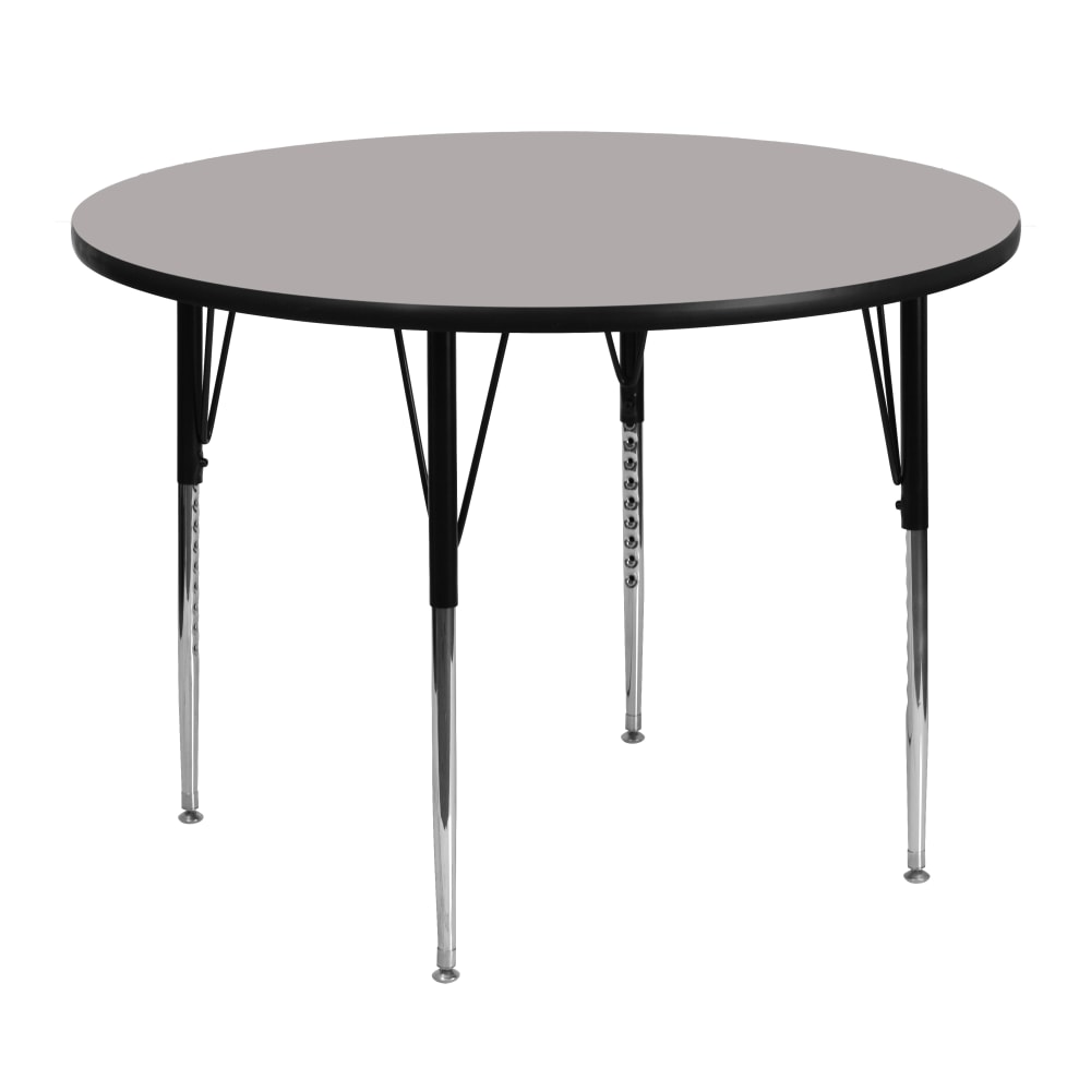 Flash Furniture 48ft" Round HP Laminate Activity Table With Standard Height-Adjustable Legs, Gray