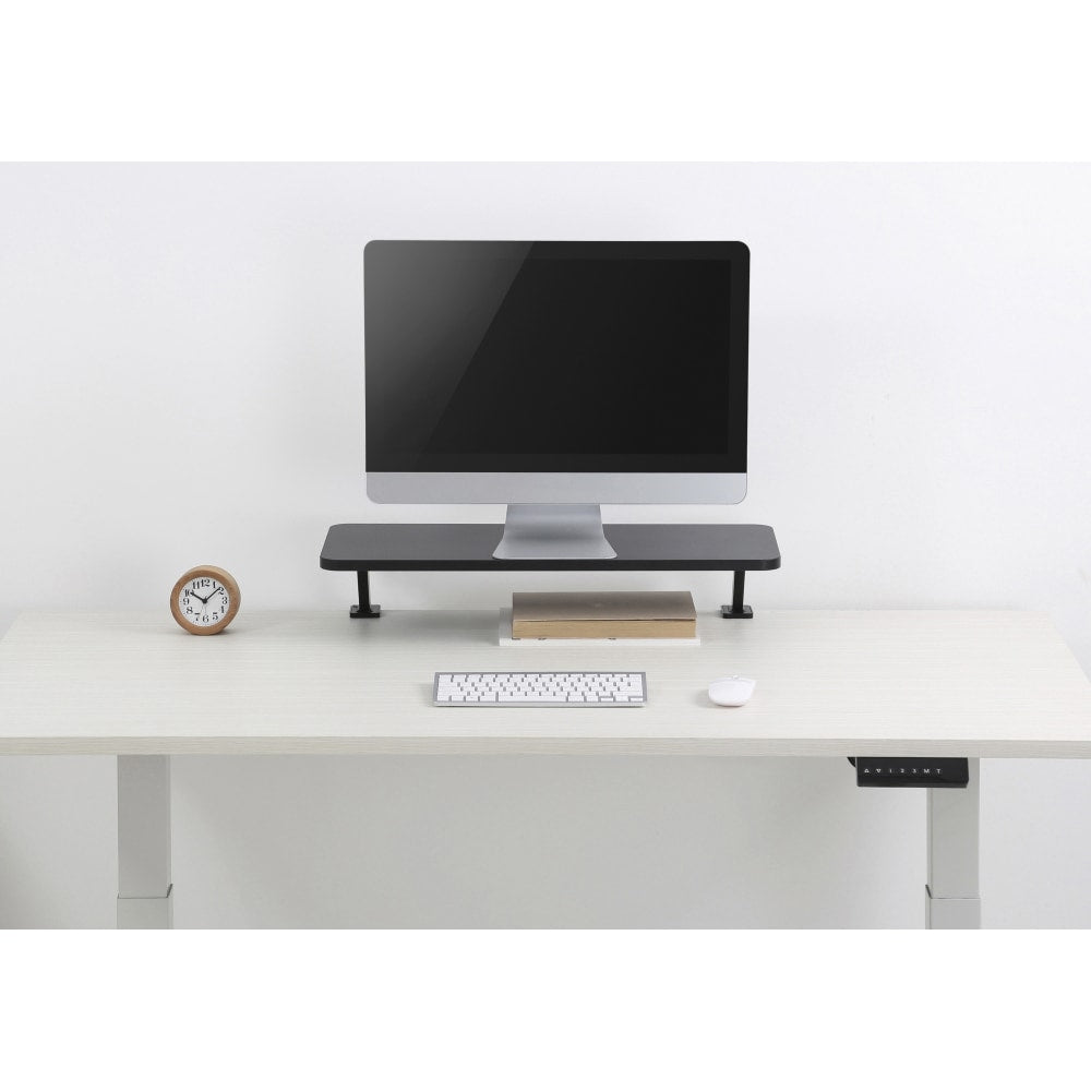 Kantek Monitor Stand - 40 lb Load Capacity - 5.1in Height x 25.6in Width x 10.2in Depth - Desk - Black - For Monitor, Supplies, File - Sturdy