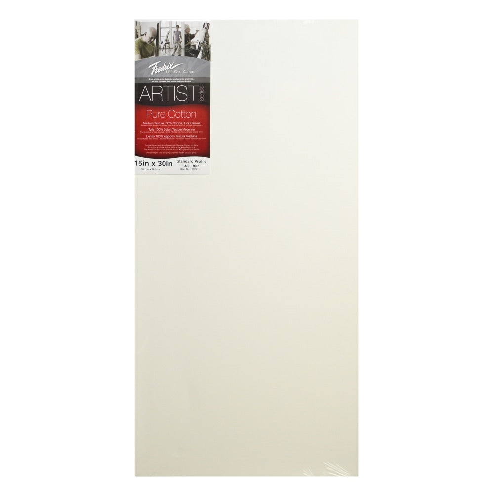 Fredrix Red Label Stretched Cotton Canvas, 15in x 30in x 11/16in