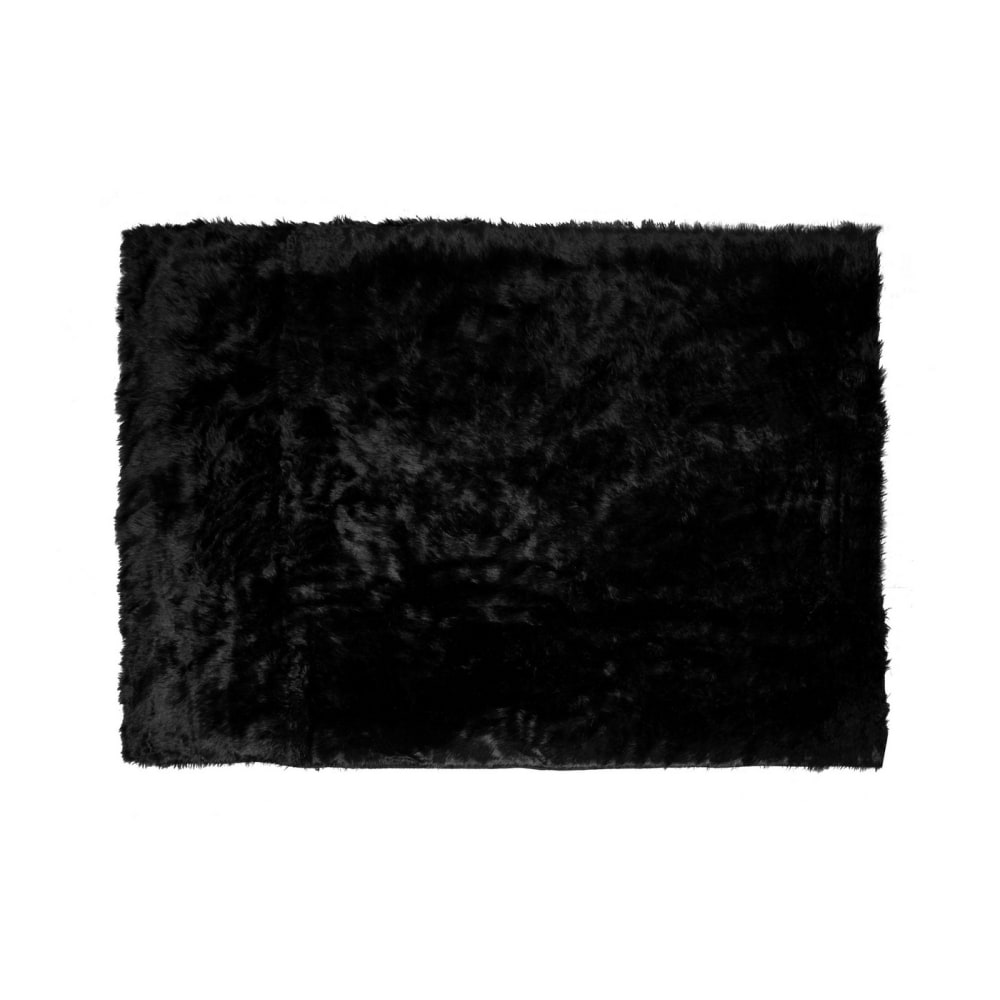 Glamour Home GHAR-FR67 Faux Fur Rug, 84in, Black