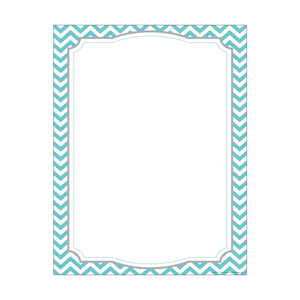 Barker Creek Computer Paper, 8 1/2in x 11in, Turquoise Chevron, Pack Of 50 Sheets