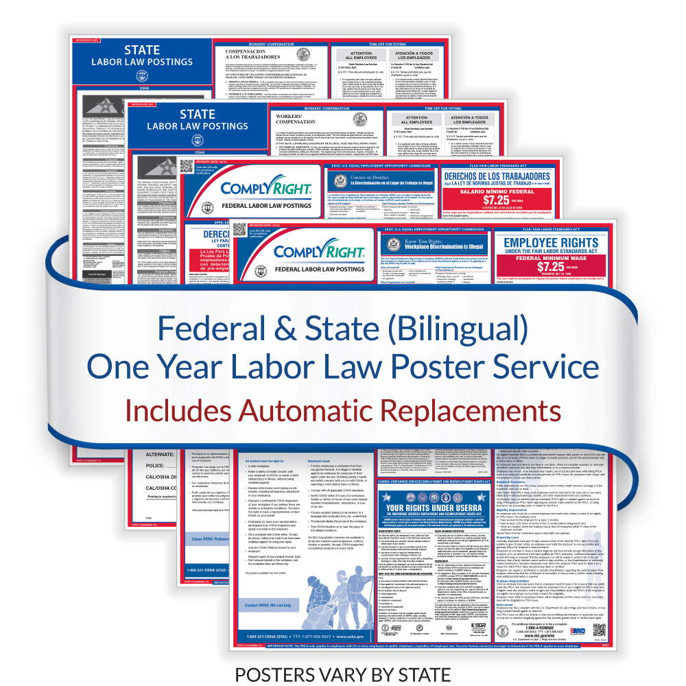 ComplyRight Federal And State Labor Law 1-Year Poster Service, Bilingual, Connecticut (Service)