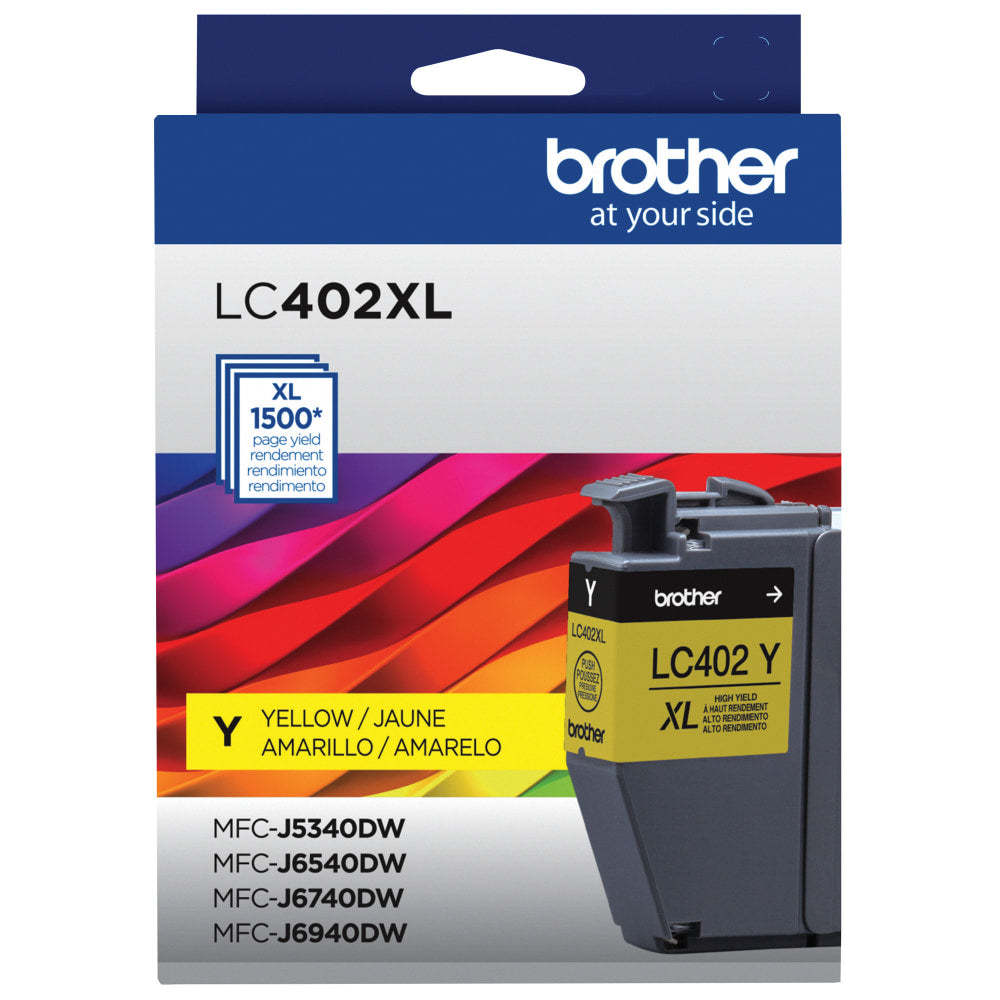 Brother LC402XL Yellow High-Yield Ink Cartridge, LC402XLY