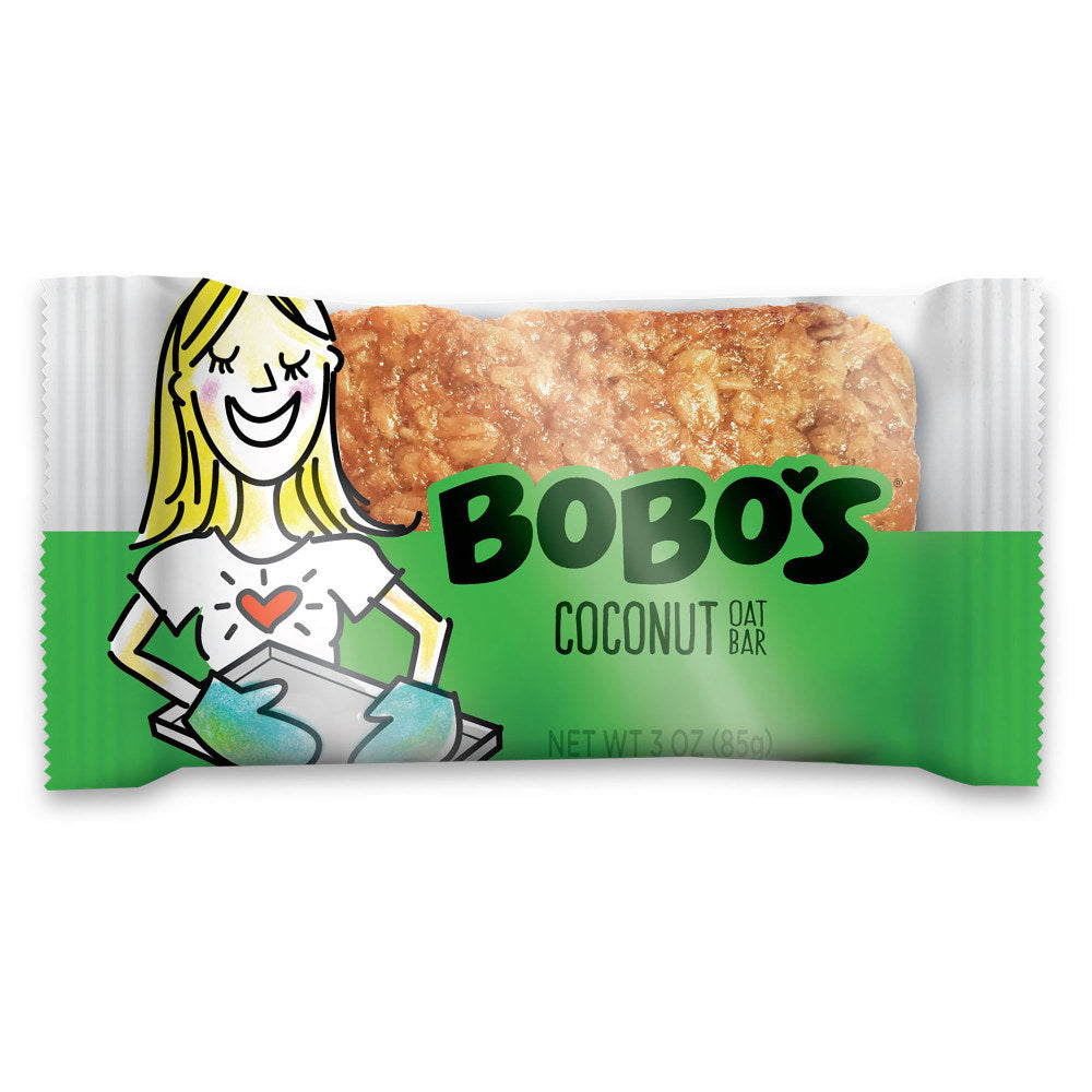 BoBos Oat Bars, Coconut, 3.5 Oz, Box of 48 Bars