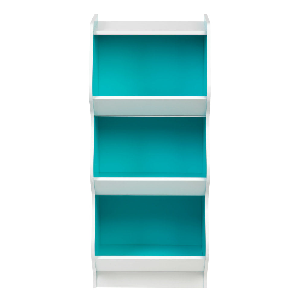 IRIS 3-Tier Curved-Edge Storage-Shelf, Blue/White