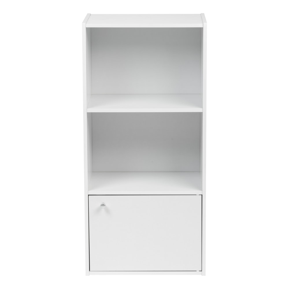 IRIS 35inH 3-Tier Storage-Shelf With Door, White