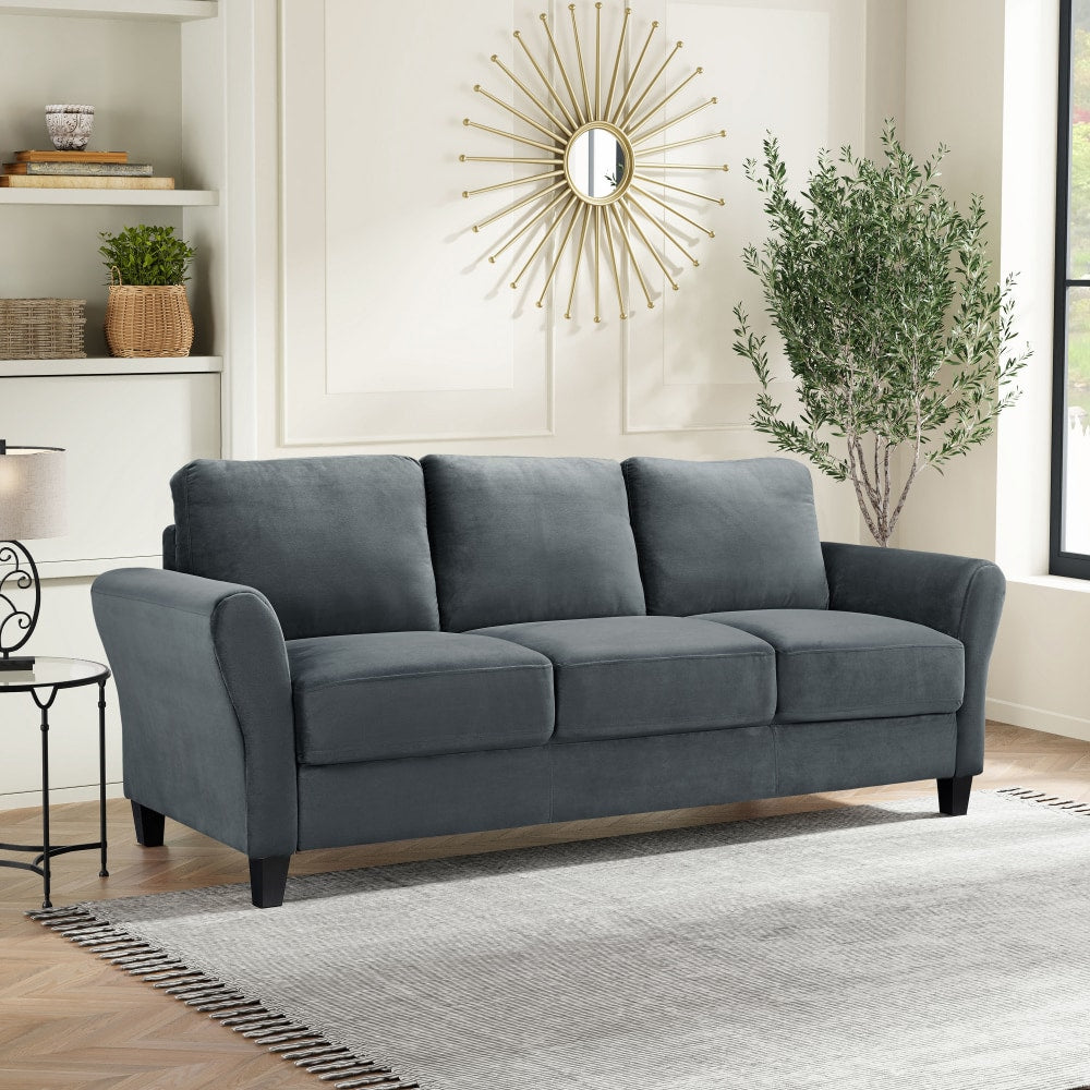 Lifestyle Solutions Winslow Sofa with Rolled Arms, Dark Gray