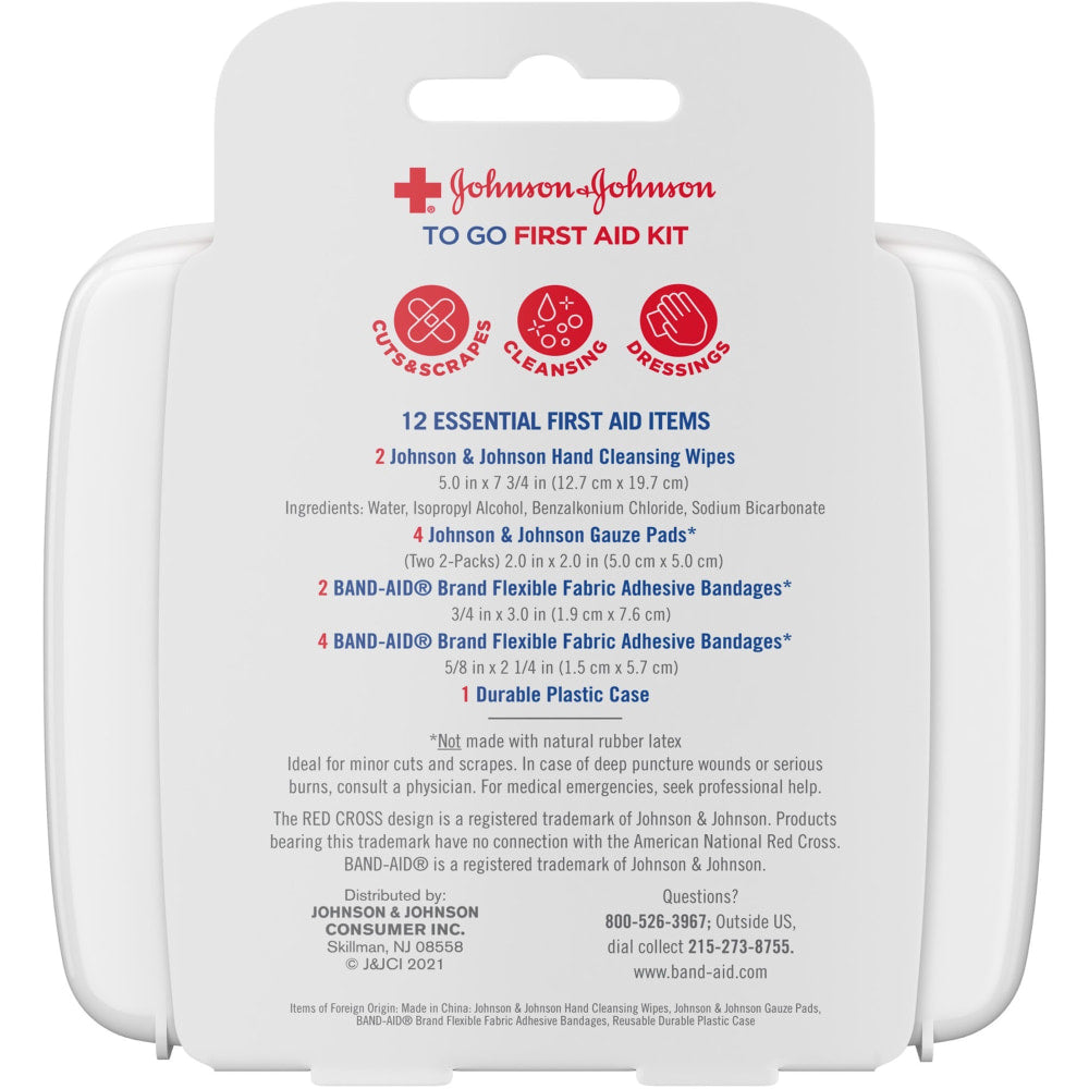 Johnson & Johnson First Aid To Go! 12-piece Mini First Aid Kit