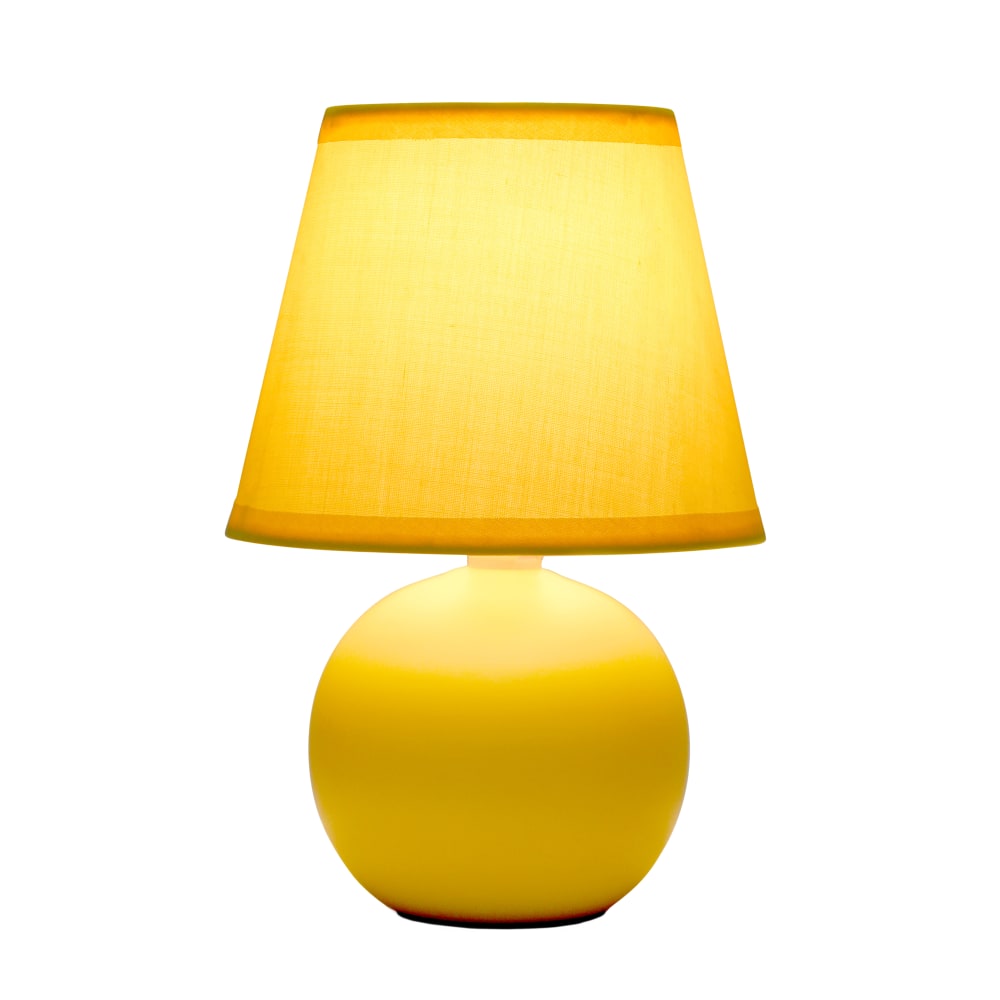 Simple Designs  Mini Ceramic Globe Table Lamp, 8.66inH, Yellow