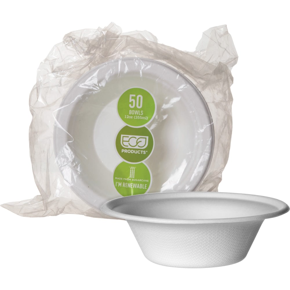 Eco-Products Sugarcane Bowls, 6in, Pack Of 50