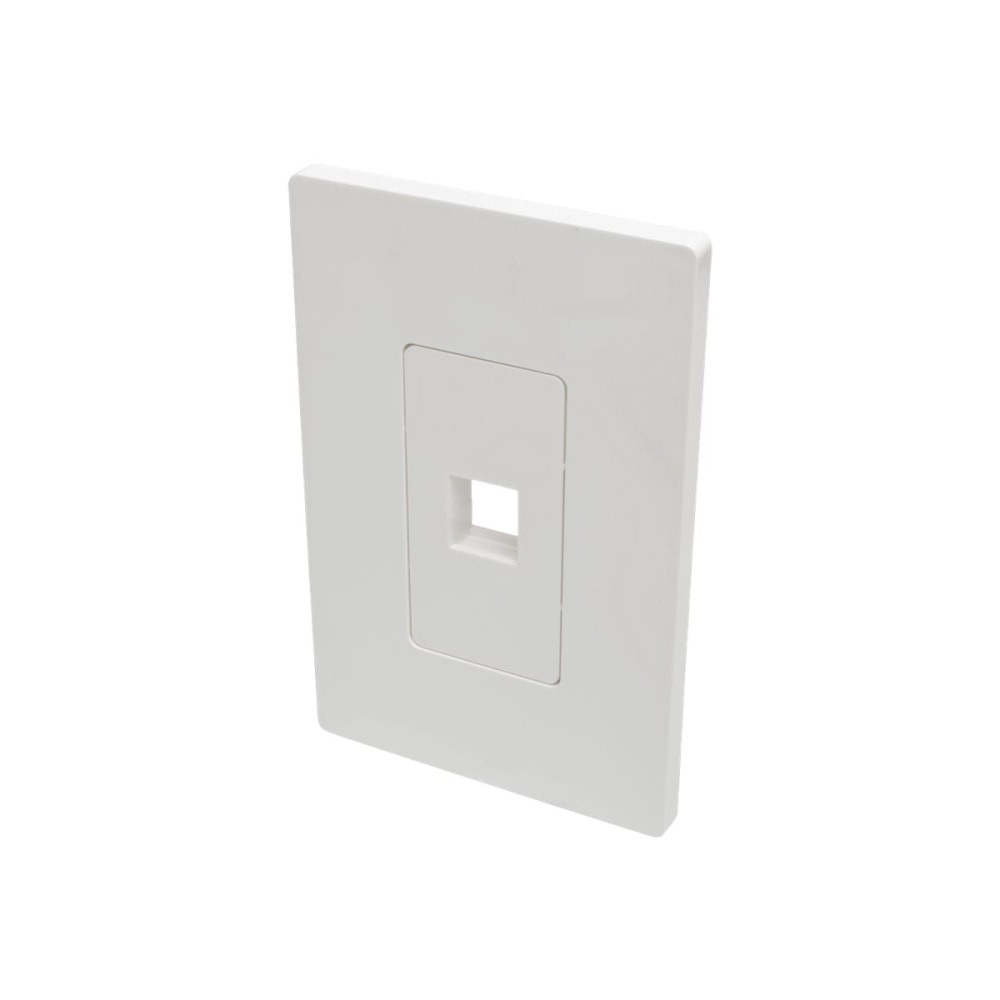 Tripp Lite Single-Gang 1-Port Wall Plate Keystone Cat5/Cat6 USB HDMI Dport RCA - Faceplate - white - 1-gang - 1 port - TAA Compliant