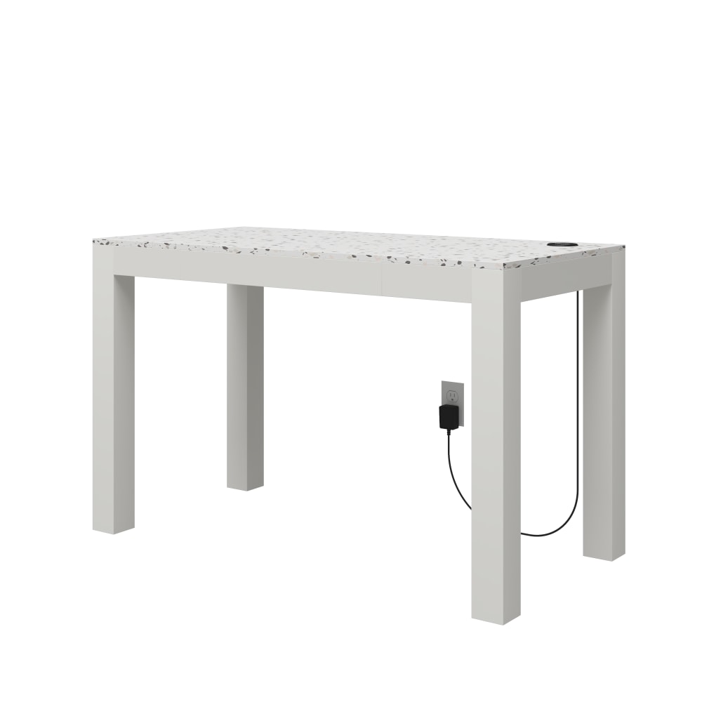 Ameriwood Home Astor 48inW Computer Desk With Wireless Charger, White