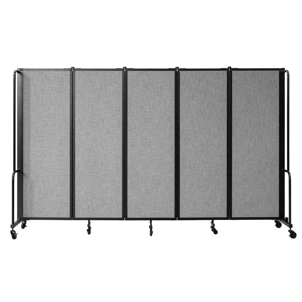 National Public Seating Room Divider, 5-Section, 72inH x 27inW x 118inD, Gray