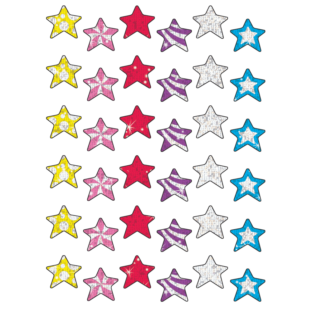 Trend Sparkle Stickers, Star Brights, 72 Stickers Per Pack, Set Of 12 Packs