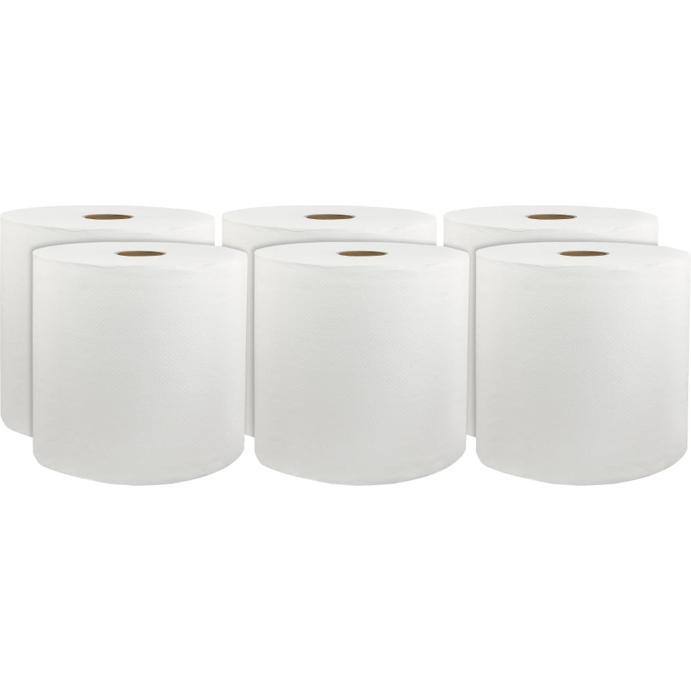 Livi Solaris Paper Hardwound Paper Towels - 1 Ply - 8in x 800 ft - White - Virgin Fiber - 6 / Carton