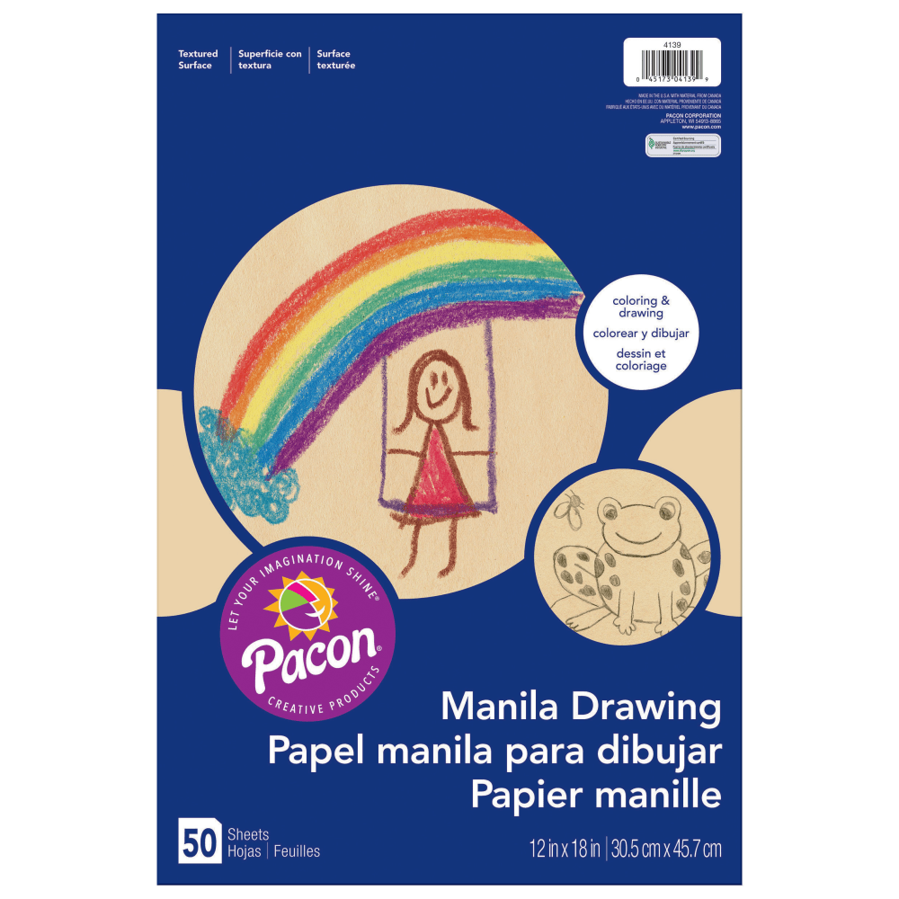 Office Depot Brand Manila Drawing Paper, 12in x 18in, 40 Lb, 50 Sheets