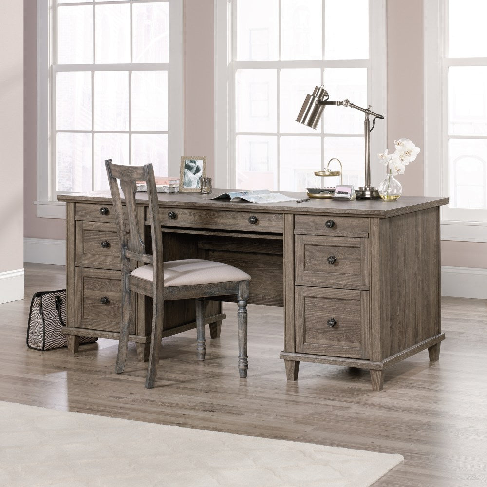 Sauder Hammond 68inW Executive Computer Desk, Emery Oak