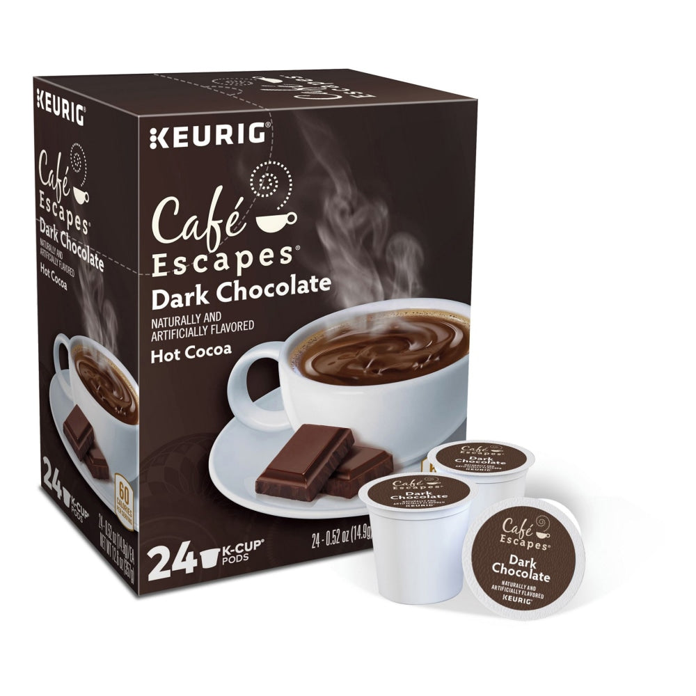 Cafe Escapes Dark Chocolate Hot Cocoa Single-Serve K-Cup, Box Of 24