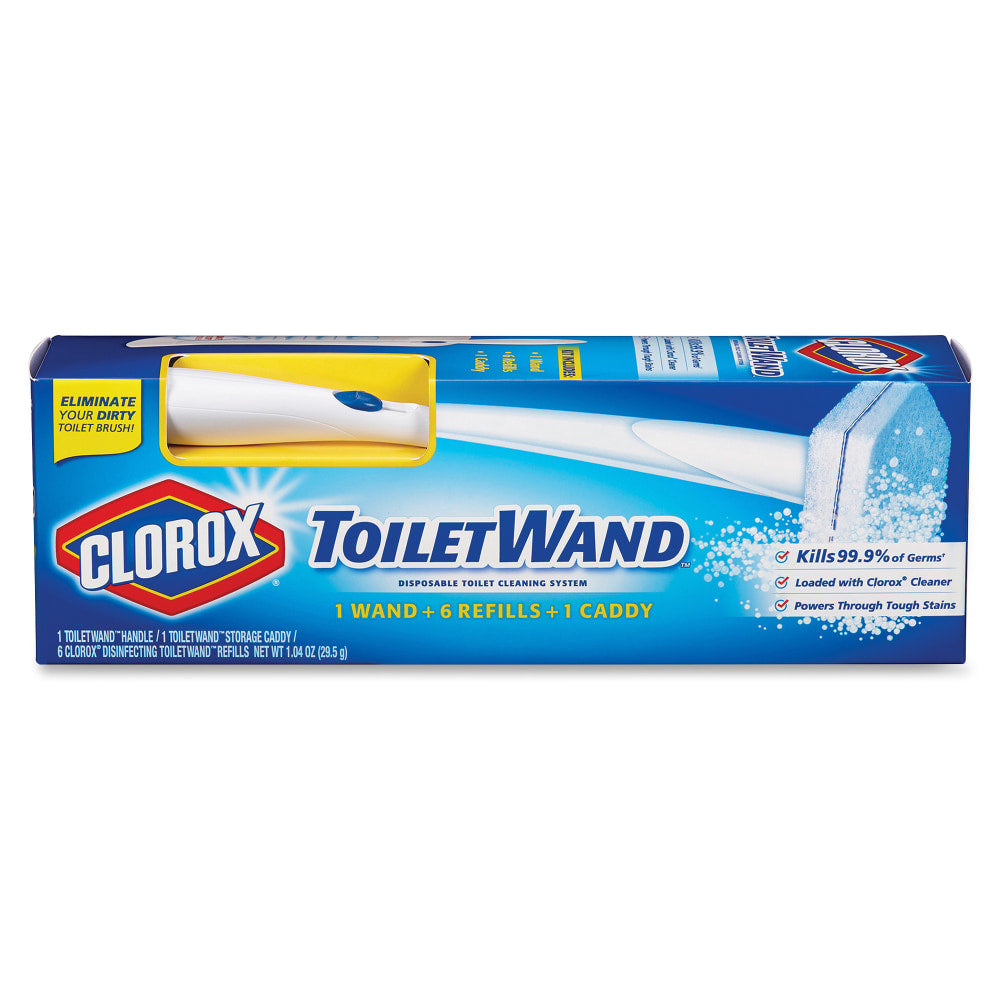 Clorox ToiletWand Disposable Toilet Cleaning System - 1 Kit (Includes: ToiletWand, Storage Caddy, Disinfecting ToiletWand Refill Heads)