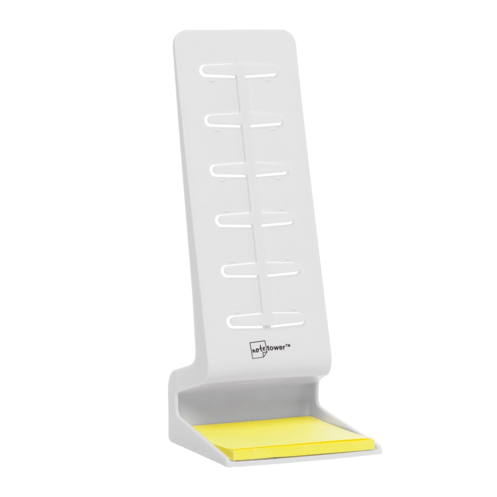 Note Tower Desktop Mini Memo Holder, 11-13/16inH x 3-1/8inW x 4-5/16inD, White