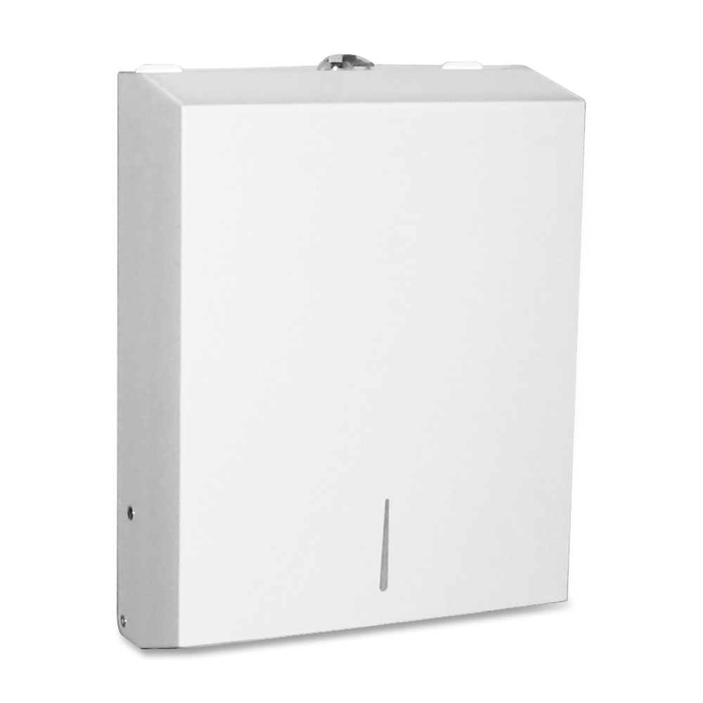 Genuine Joe C-Fold/Multi-fold Towel Dispenser Cabinet - C Fold, Multifold Dispenser - 13.5in Height x 11in Width x 4.3in Depth - Stainless Steel - White