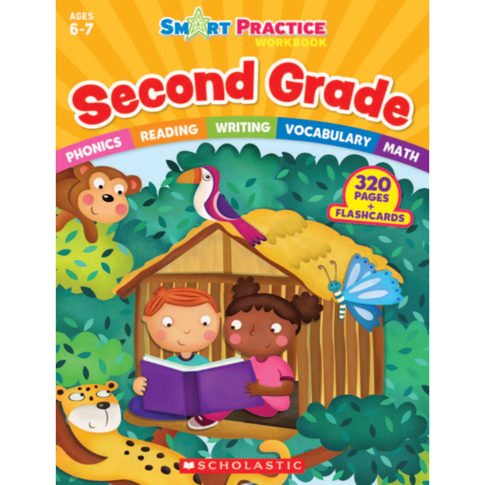 Scholastic Smart Practice Workbook With 48 Flash Cards, Grade 2