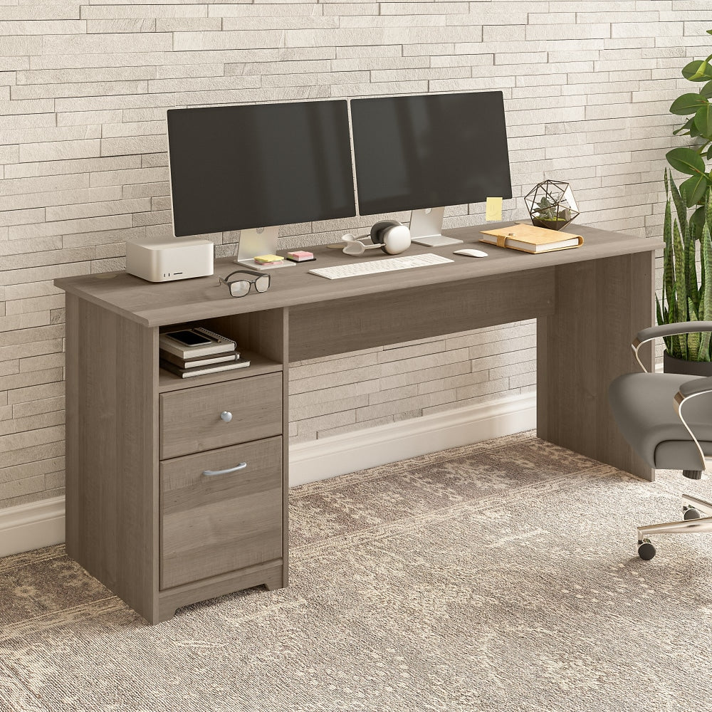 Bush Furniture Cabot 72inW Computer Desk With Drawers, Ash Gray, Standard Delivery