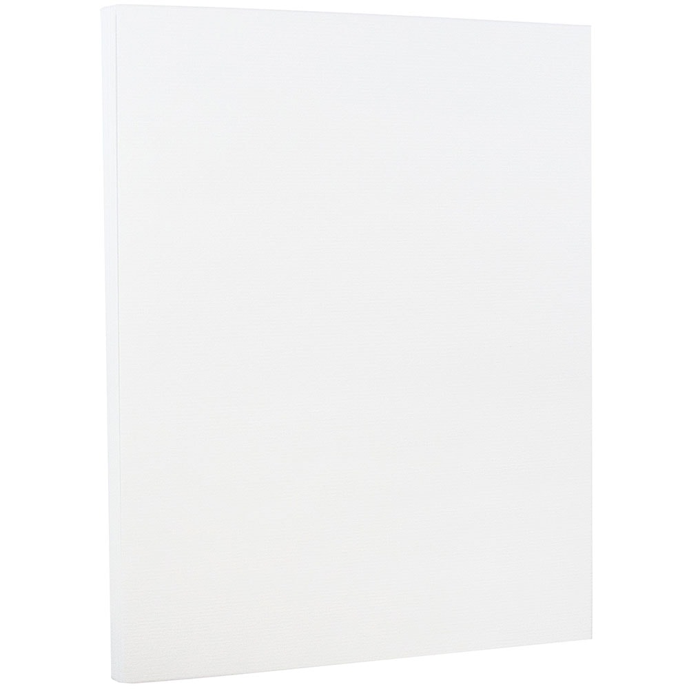 JAM Paper Card Stock, Strathmore Bright White Linen, Letter (8.5in x 11in), 88 Lb, Pack Of 50