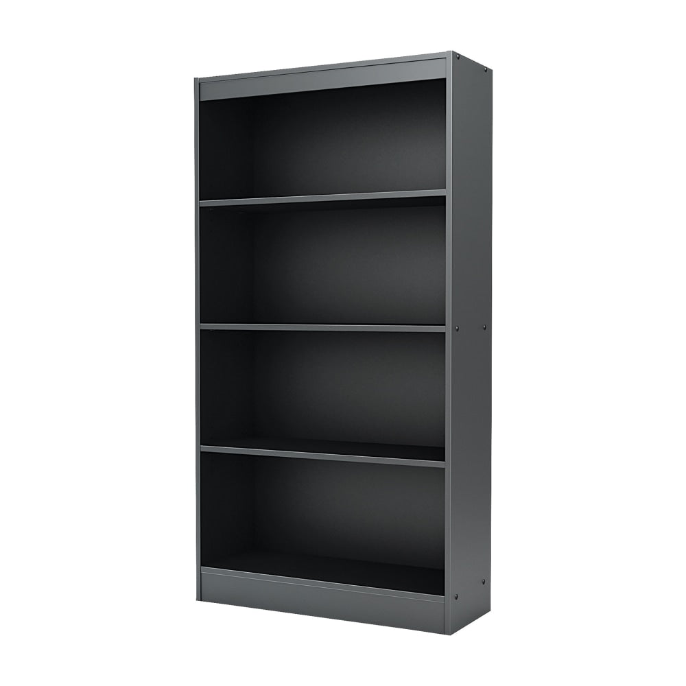 South Shore Axess 56inH 4-Shelf Contemporary Bookcase, Black/Dark Finish, Standard Delivery