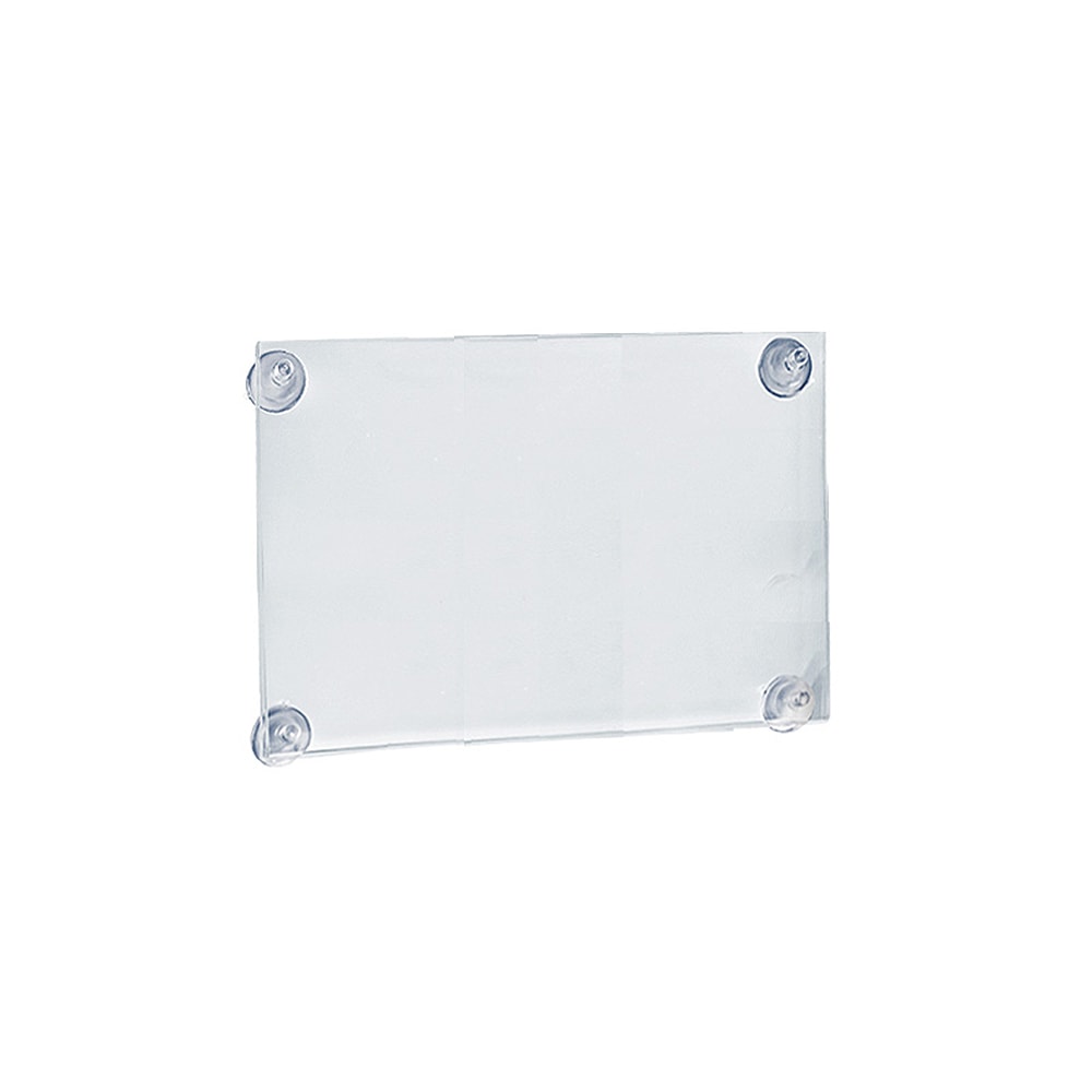 Azar Displays Vertical/Horizontal Sign Frames With Suction Cups, 11in x 14in, Clear, Pack Of 2