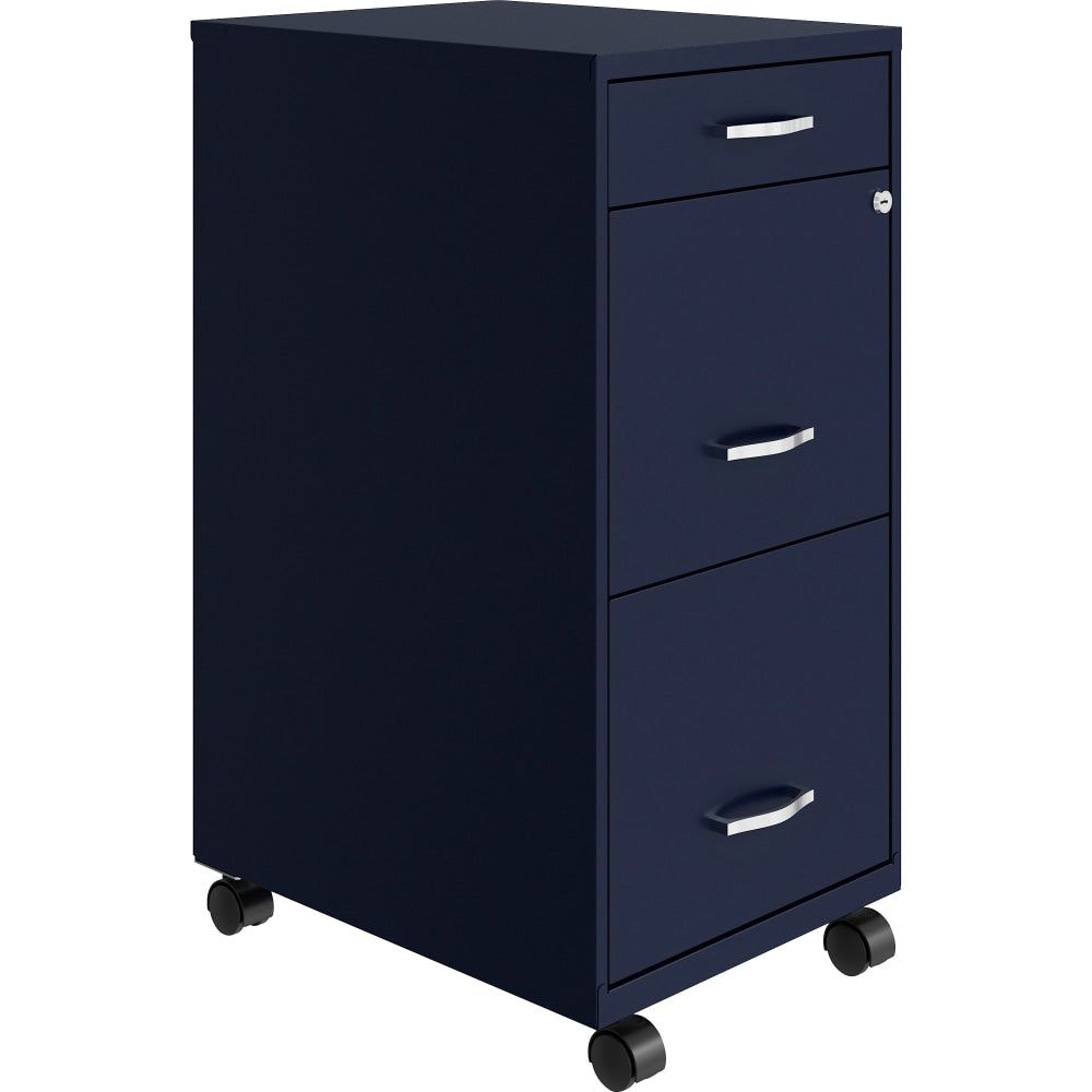 NuSparc 3-Drawer Mobile File Cabinet, Navy, 1 Each