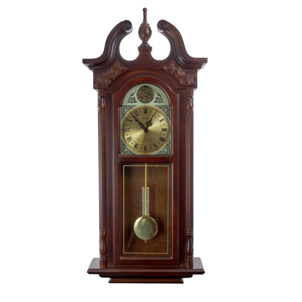 Bedford Clocks Wall Clock, 38inH x 16-3/4inW x 5inD, Cherry Oak