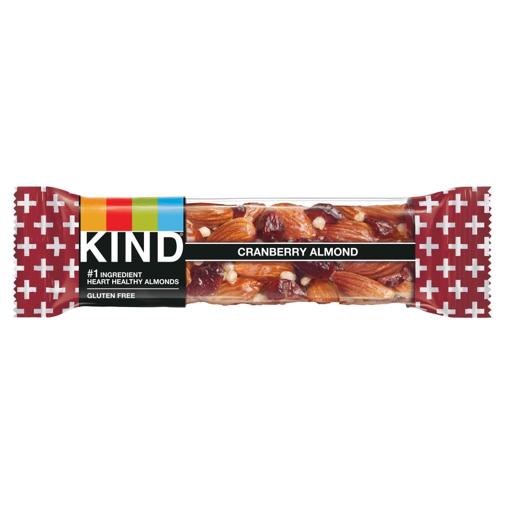 KIND Healthy Snack Bars, Cranberry/Almond/Antioxidants, 1.4 Oz, Box Of 12 Bars