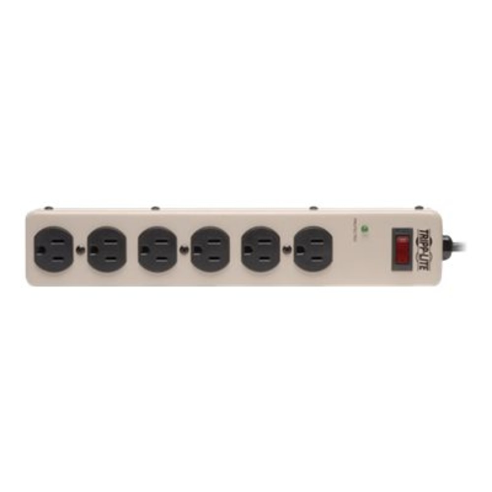 Tripp Lite Waber Surge Protector Power Strip Metal 6 Outlet 6ft Cord - Surge protector - output connectors: 6 - black, beige