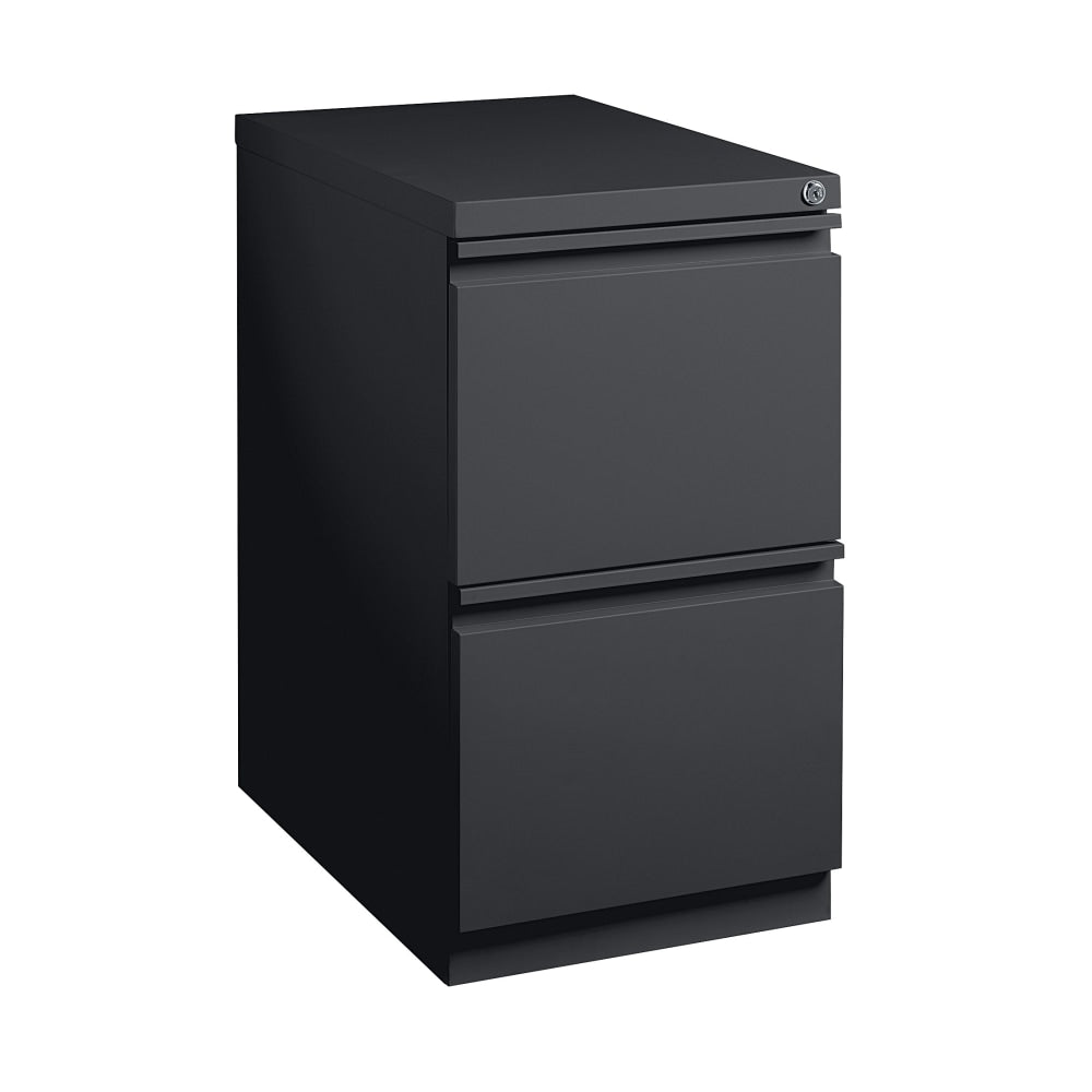 WorkPro 20inD Vertical 2-Drawer Mobile Pedestal File Cabinet, Black