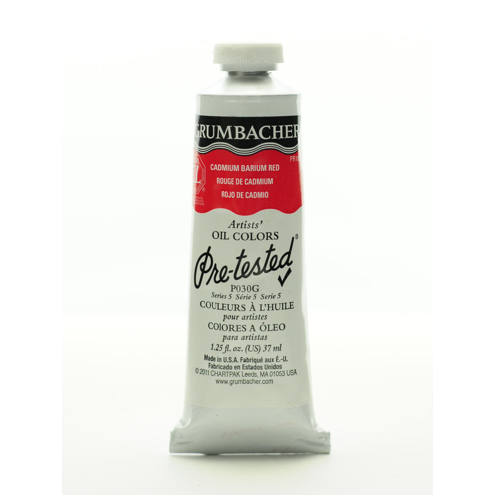 Grumbacher P030 Pre-Tested Artists Oil Colors, 1.25 Oz, Cadmium Barium Vermilion