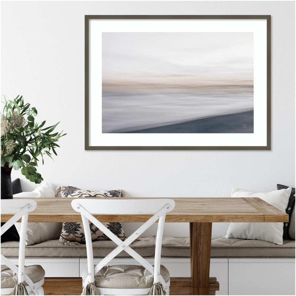 Amanti Art Waves Move Me I by Nathan Larson Wood Framed Wall Art Print, 41inW x 30inH, Gray