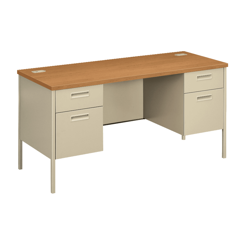 HON Metro Classic 60inW Computer Desk Credenza, Harvest/Putty