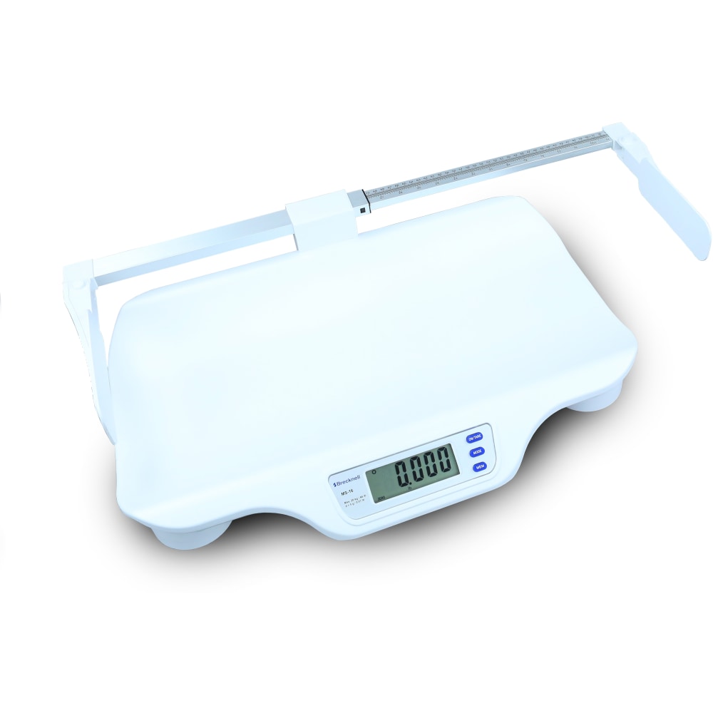 Brecknell MS-16 Digital Pediatric Scale With Height Gauge, 44-Lb Capacity