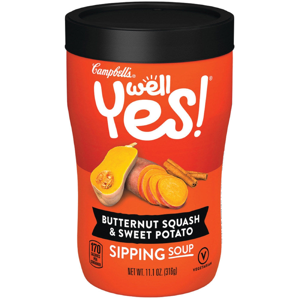 Campbells Squash/Sweet Potato Sipping Soup - Butternut Squash & Sweet Potato - 11.10 oz - 8 / Carton