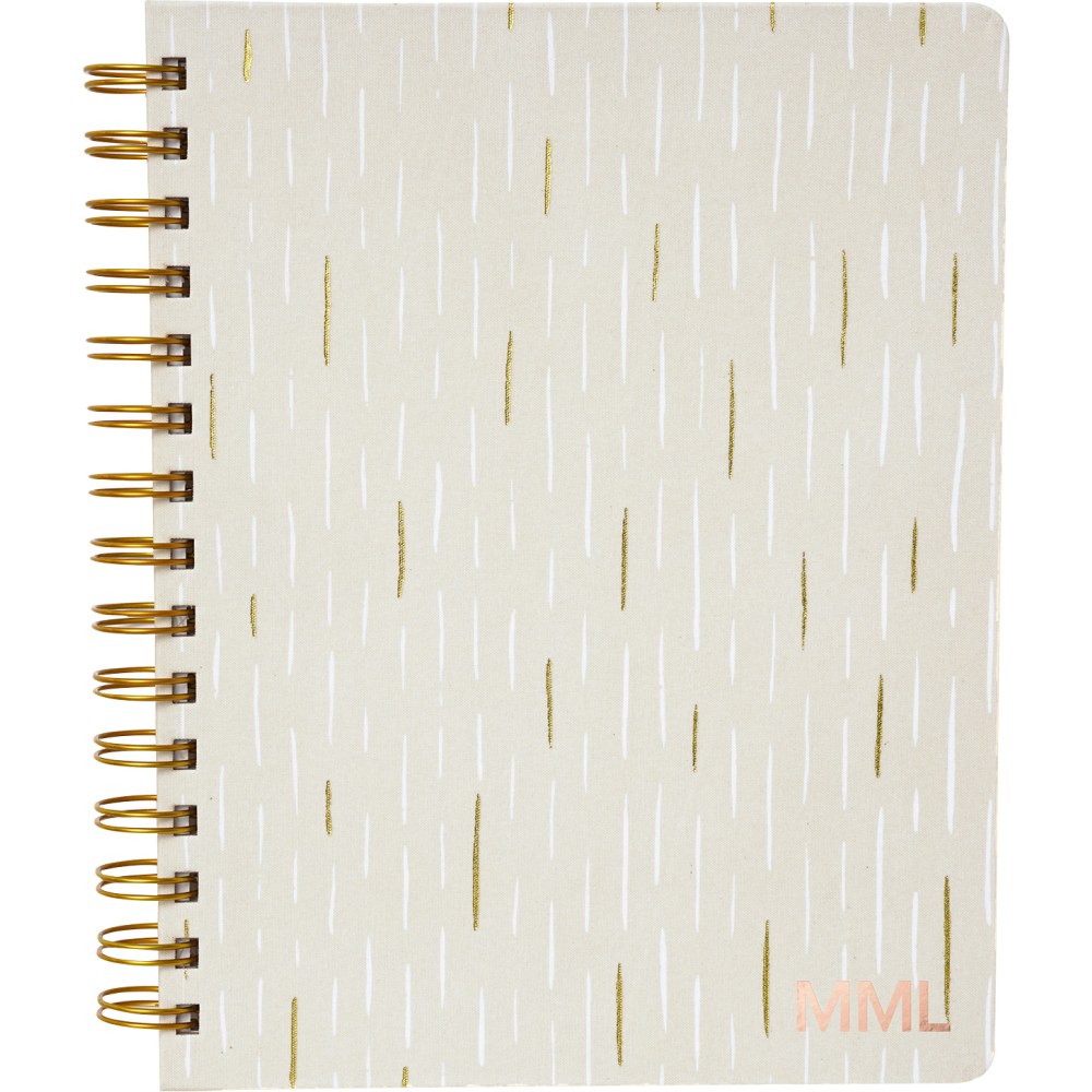 Russell & Hazel Spiral Bookcloth Notebook, A5, Gold