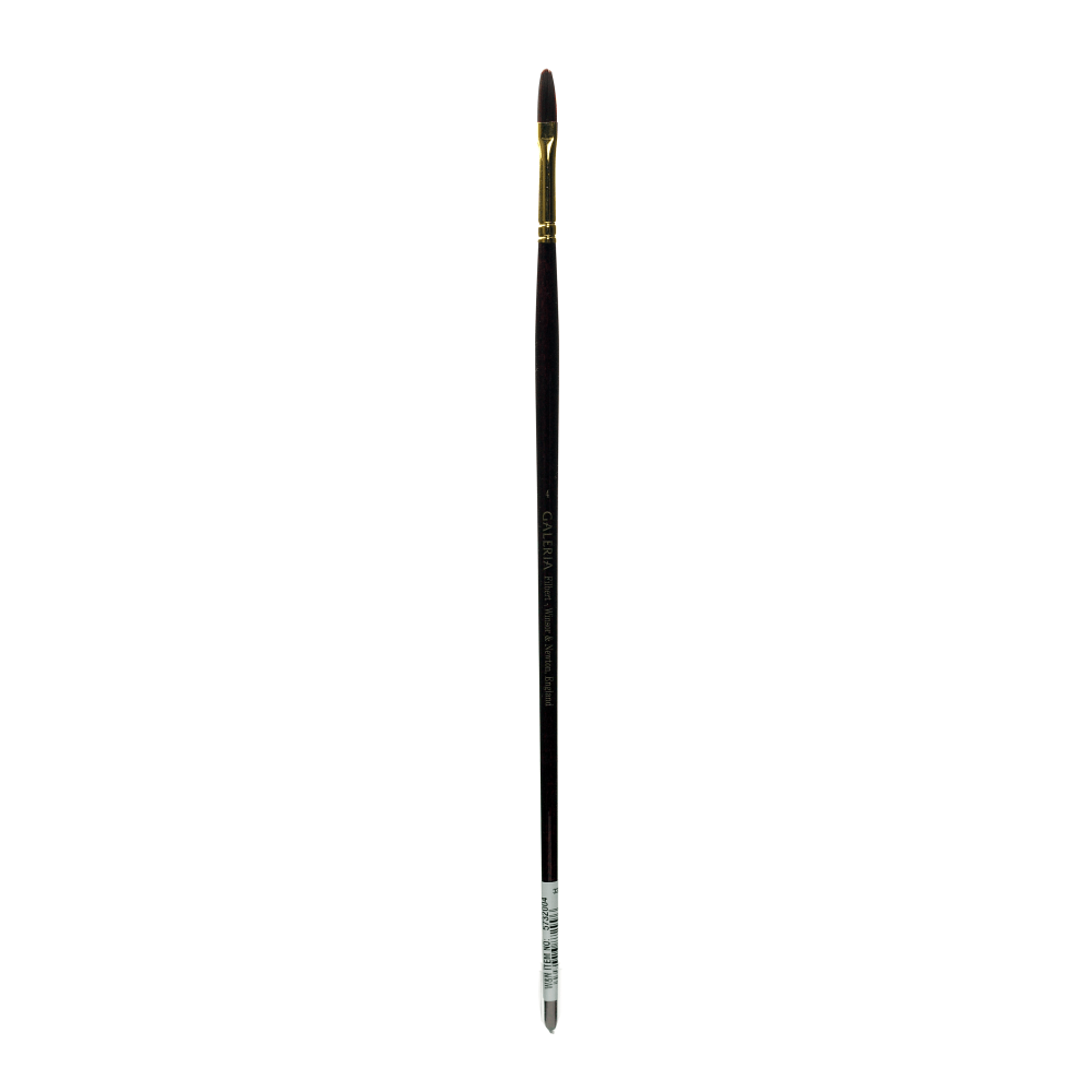 Winsor & Newton Galeria Long-Handle Paint Brush, Size 4, Filbert Bristle, Polyester, Burgundy