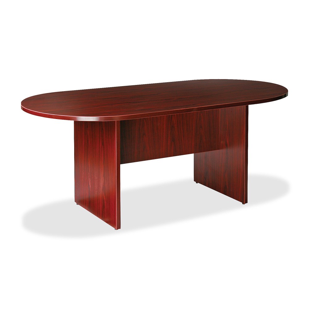 Lorell Essentials Oval Conference Table, 72inW, Mahogany