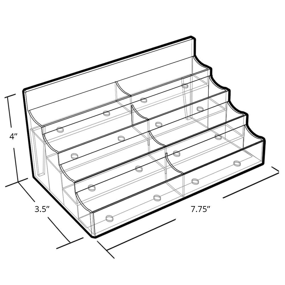 Azar Displays 4-Tier Acrylic Business/Gift Card Holders, Clear, Pack Of 2 Card Holders