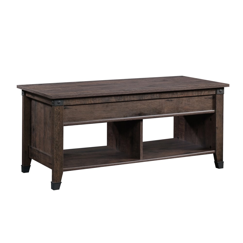 Sauder Carson Forge Lift-Top Coffee Table, Rectangle, Coffee Oak