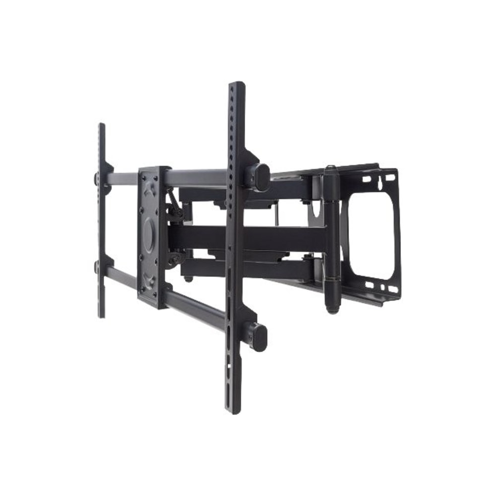 Manhattan TV & Monitor Mount, Wall, Full Motion, 1 screen, Screen Sizes: 37-75in, Black, VESA 200x200 to 800x400mm, Max 75kg, LFD, Tilt & Swivel with 3 Pivots, Lifetime Warranty - Bracket - for curved LCD TV - heavy duty steel - black