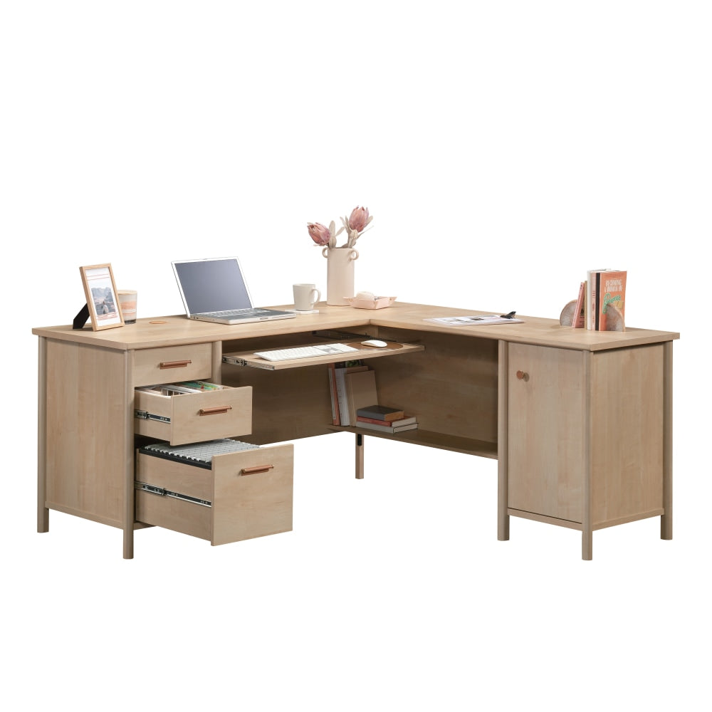 Sauder Whitaker Point 67inW L-Shaped Computer Desk, Natural Maple