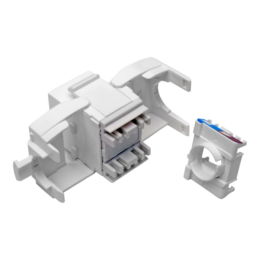 Eaton Tripp Lite Series Cat6/Cat5e Toolless Keystone Jack RJ45 Shuttered, Dust Cap PoE/PoE+ Compliant, White, TAA - Modular insert - CAT 5/5e/6 - RJ-45 - white - government GSA - TAA Compliant