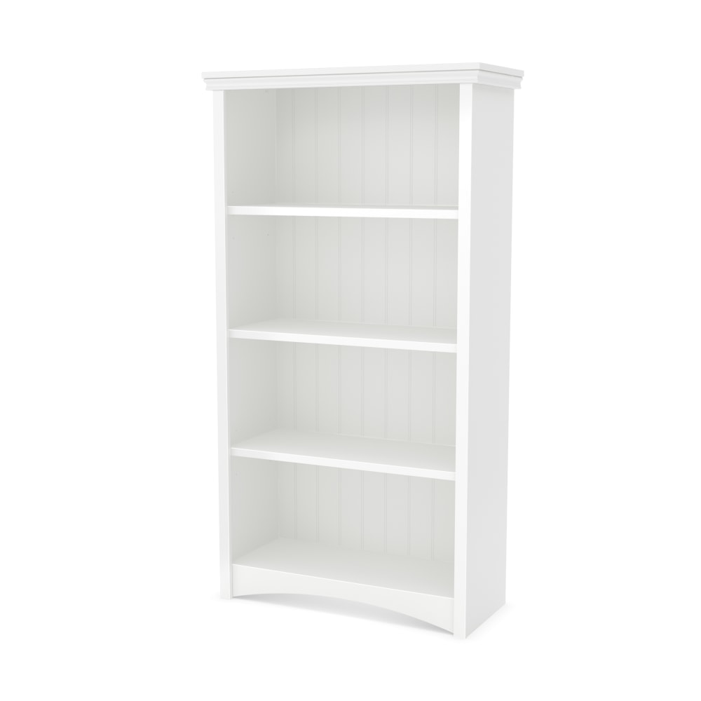 South Shore Gascony 58inH 4-Shelf Bookcase, Pure White