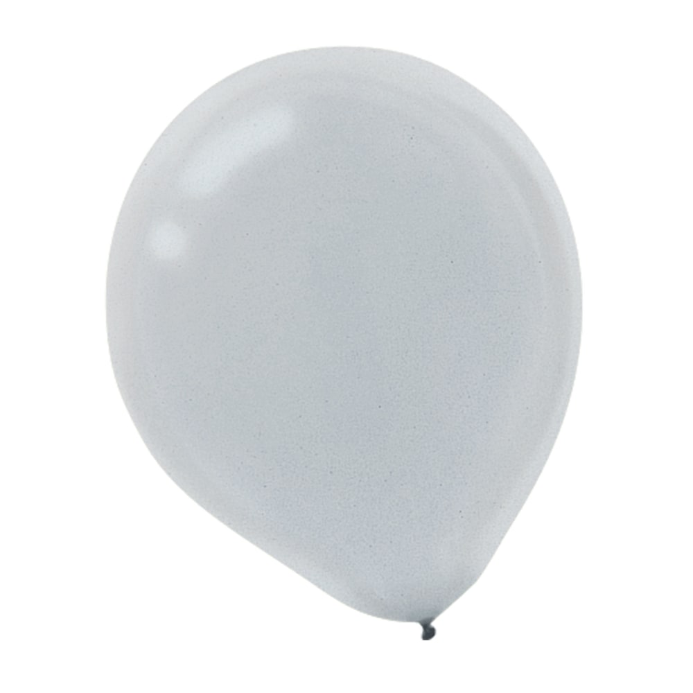 Amscan Pearlized Latex Balloons, 12in, Silver, Pack Of 72 Balloons, Set Of 2 Packs